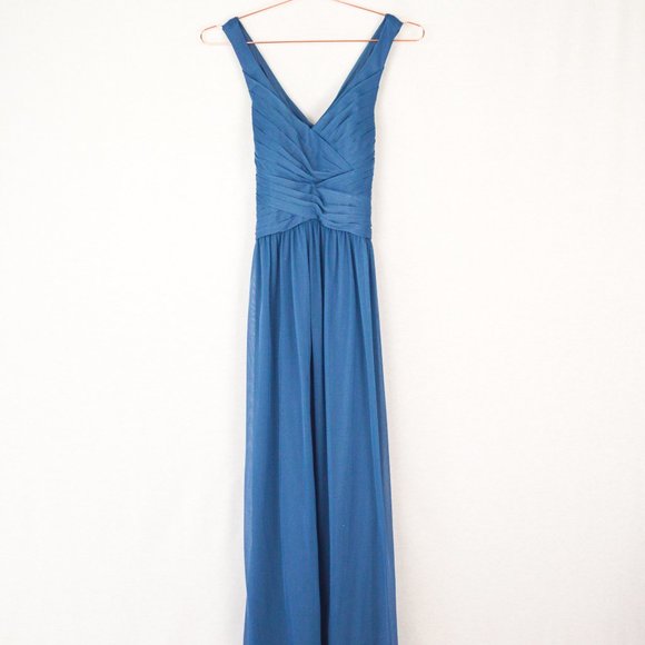 David's Bridal Steel Blue Size 2 Formal Dress - Picture 5 of 15